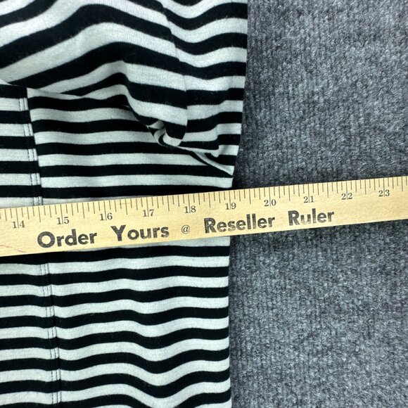 Soft Surroundings Tunic Top Womens Medium Black Striped Knit Zip Front Flowy - Picture 14 of 16